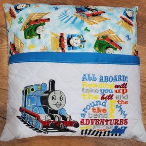 Thomas the Train Reading Book Pocket Pillow 16"x16"